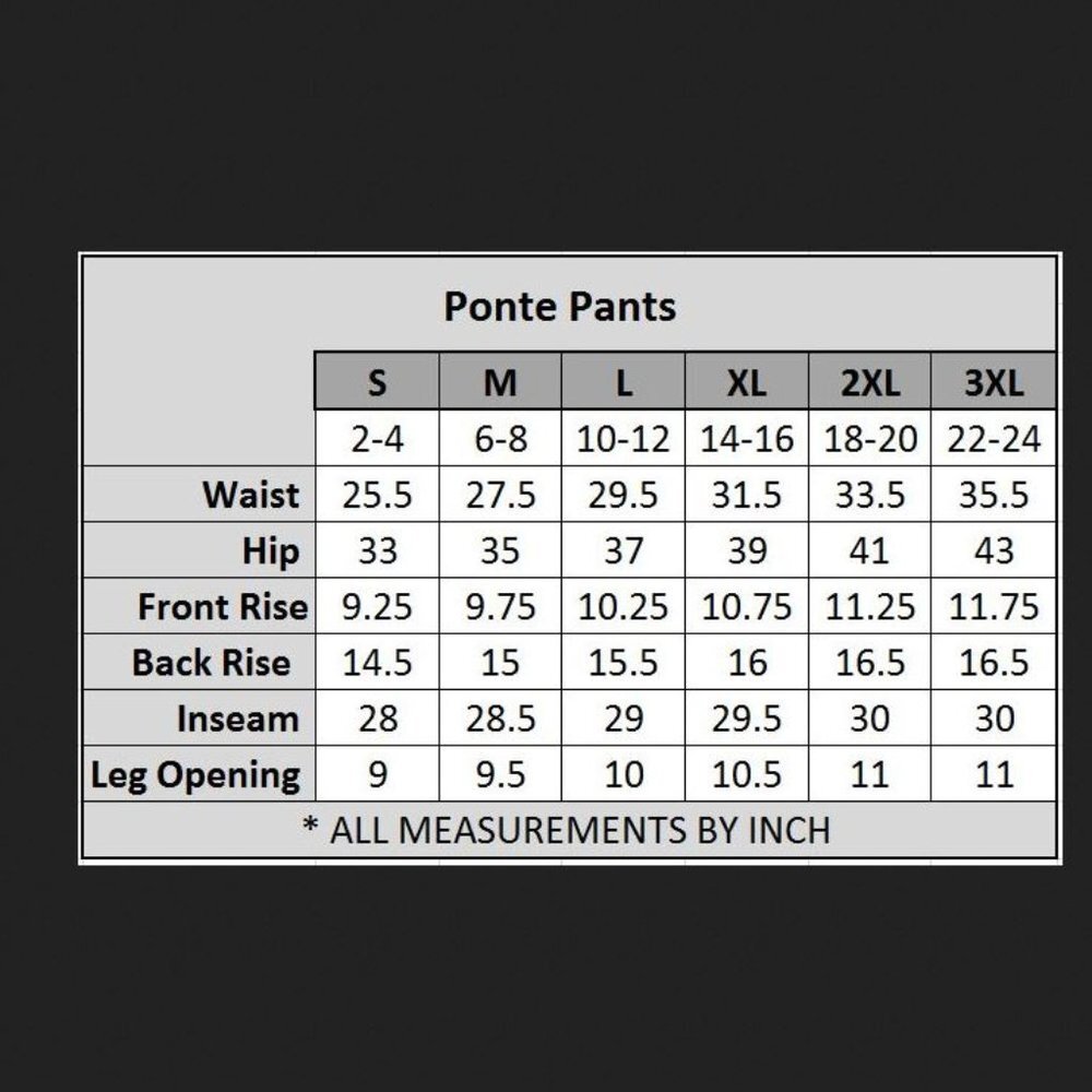 Ponte Knit Slim Fit Pants Pull-Up Style CF002 - Picture 7 of 7